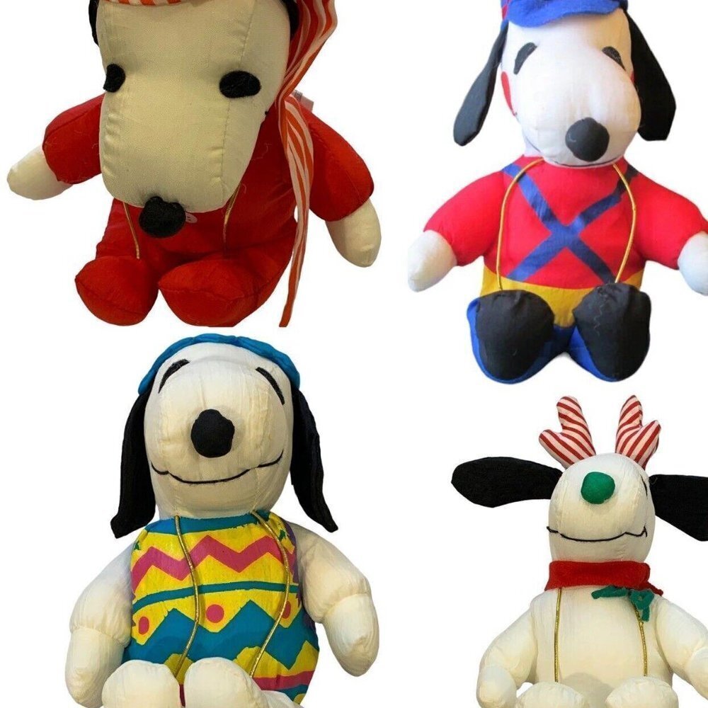 Whitman's SNOOPY 6" Plush Stuffed Animal Toy Peanuts Lot Of 4 Christmas Easter‍‍